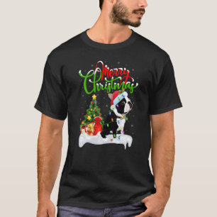 Weihnachten Dekorationen Santa Boston Terrier Dog  T-Shirt