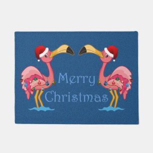 Weihnachten Dekoriert Flamingo Doormat Fußmatte