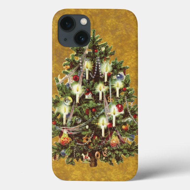 Weihnachten, dekorierter Viktorianischer Baum Case-Mate iPhone Hülle (Rückseite)
