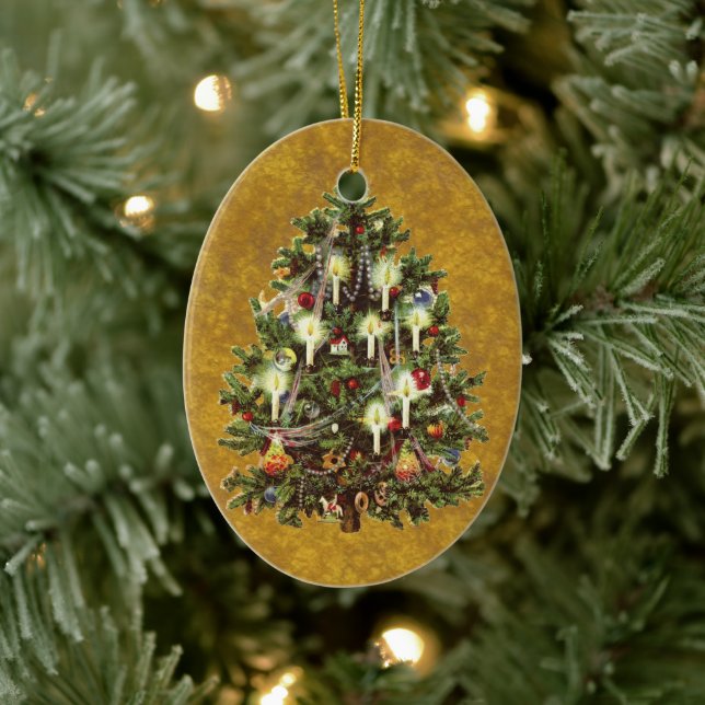 Weihnachten, dekorierter Viktorianischer Baum Keramikornament (Baum)
