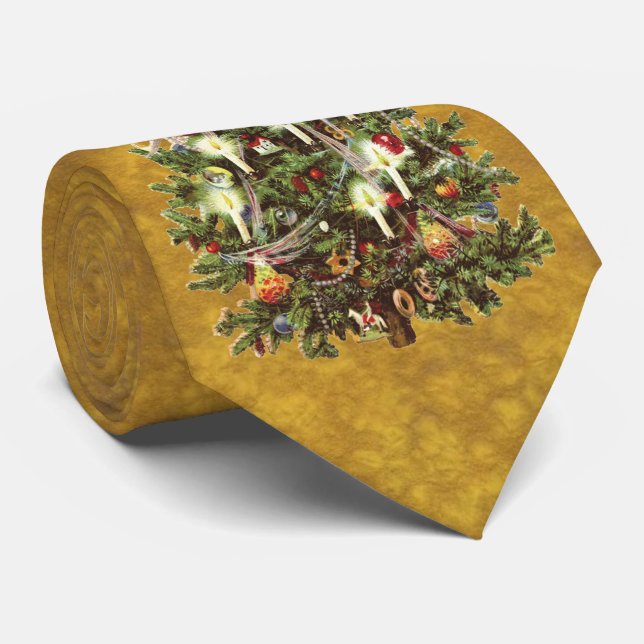 Weihnachten, dekorierter Viktorianischer Baum Krawatte (Gerollt)