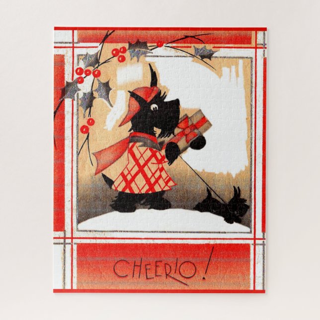 Weihnachten der 30er Jahre sagt Scottie dog "Cheer (Vertikal)