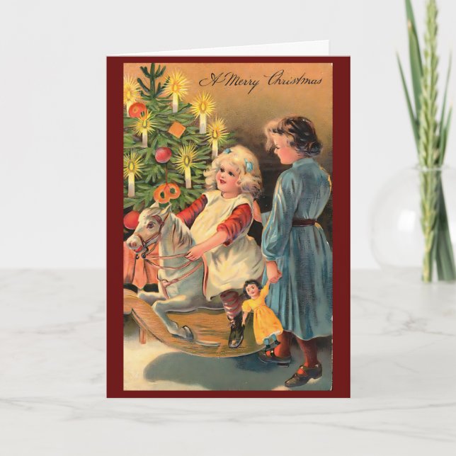 Weihnachten der 40er Jahre Retro Custom Karte (Vorderseite)