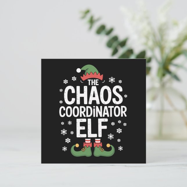 Weihnachten der Chaos-Koordinator Elf Xmas Familie (Stehend Vorderseite)