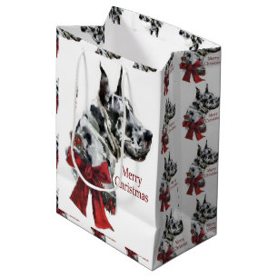 Weihnachten der Dogge-(Harlekin) Mittlere Geschenktüte