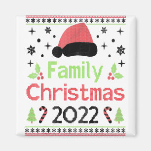 Weihnachten der Familie 2022 Matching Funny Santa Magnet