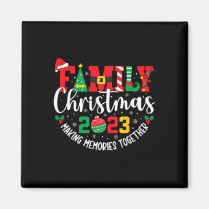 Weihnachten der Familie 2023 Matching Squad Santa Magnet