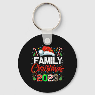 Weihnachten der Familie 2023 Matching Squad Santa Schlüsselanhänger