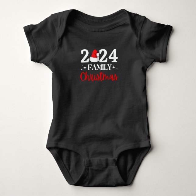 Weihnachten der Familie 2024 Baby Strampler (Vorderseite)