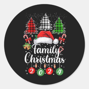 Weihnachten der Familie 2024 Matching Geschenke Xm Runder Aufkleber