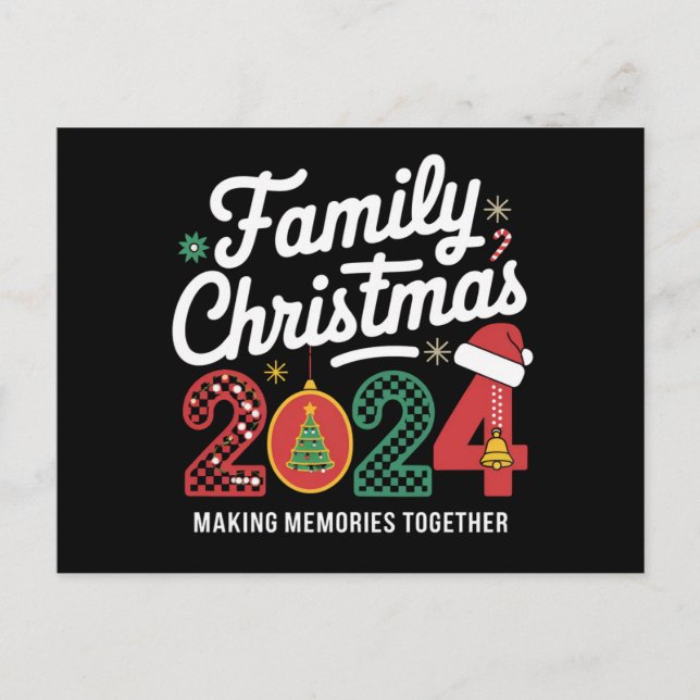 Weihnachten der Familie 2024 Matching Outfit Xmas  Postkarte (Vorderseite)