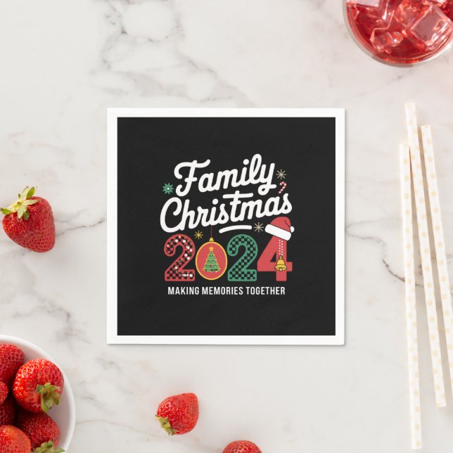 Weihnachten der Familie 2024 Matching Outfit Xmas  Serviette (Beispiel)