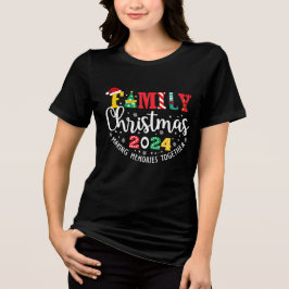 Weihnachten der Familie 2024 Matching Outfit Xmas Tri-Blend Shirt