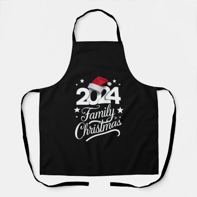 Weihnachten der Familie 2024 Matching Pajama Santa Schürze (Vorderseite)