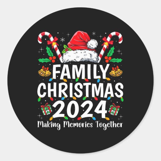 Weihnachten der Familie 2024 Matching Squad Santa  Runder Aufkleber (Vorderseite)