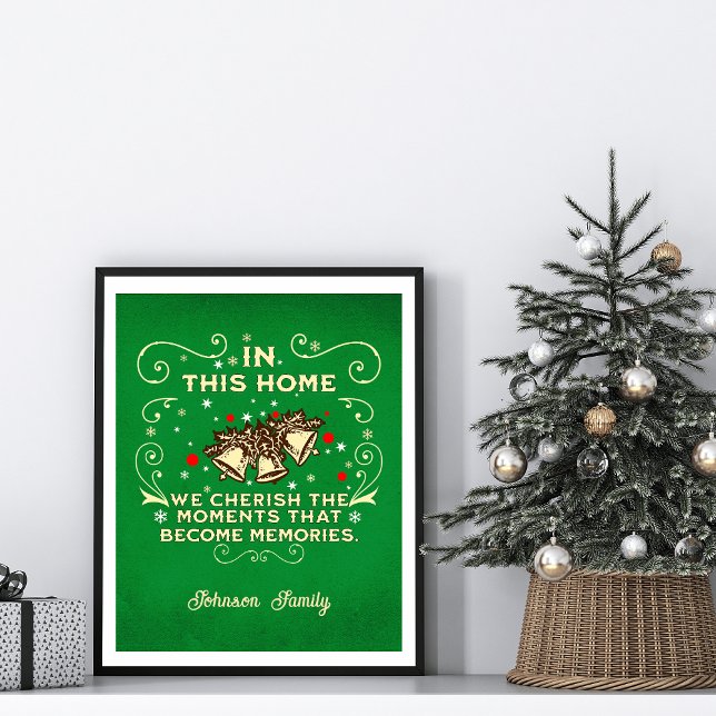 Weihnachten der Familie Zeichen "Cherish the Momen Poster (Von Creator hochgeladen)