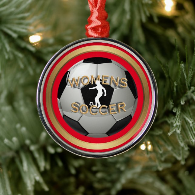 Weihnachten der Frauen im Fußball Ornament Aus Metall (Baum)