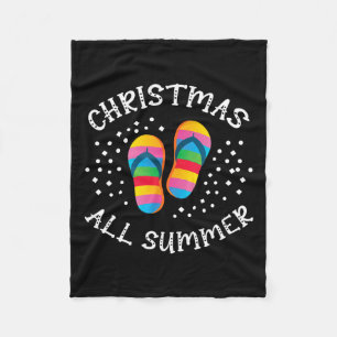 Weihnachten Der ganze Sommer über Santa Beach Flip Fleecedecke