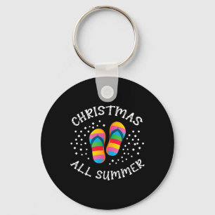Weihnachten Der ganze Sommer über Santa Beach Flip Schlüsselanhänger