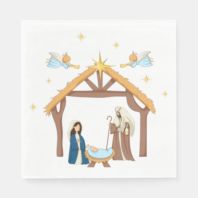 Weihnachten der Geburt Serviette (Vorderseite)