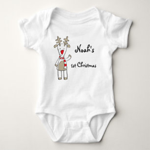 Weihnachten der Gewohnheits-name/my 1. das Ren Baby Strampler