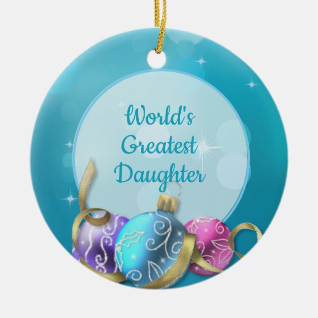 Weihnachten der größten Tochter der Welt Keramik Ornament (Vorne)