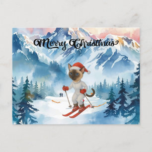 Weihnachten der Katze Weihnachtsmann Siamese Katze