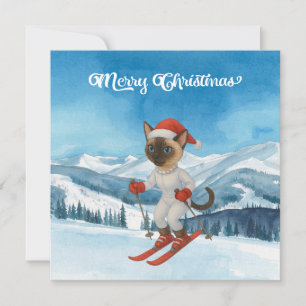Weihnachten der Katze Weihnachtsmann Siamese Katze
