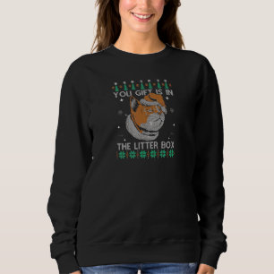 Weihnachten der Katzen Sie in der Litter Box Ugly Sweatshirt