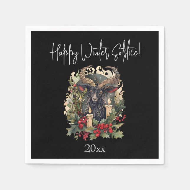 Weihnachten der klassischen Ziege Serviette (Vorderseite)