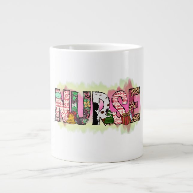 Weihnachten der Krankenschwester Jumbo-Tasse (Vorderseite)