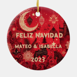 Weihnachten der Liebe: Ein spanischer Romantik Keramik Ornament
