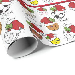 Weihnachten der Mannschaftsspieler-Sport-Ball- Geschenkpapier