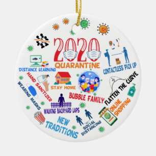 Weihnachten der Pandemie 2020 Keramik Ornament