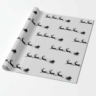 Weihnachten der Rentiere Vintages Silber. Geschenkpapier
