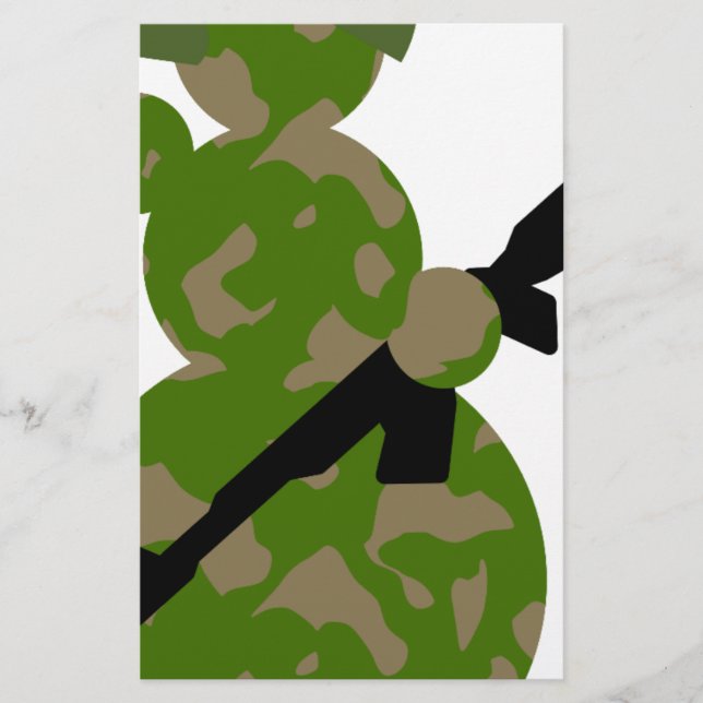 Weihnachten der Schneemannsarmee Briefpapier (Vorderseite)