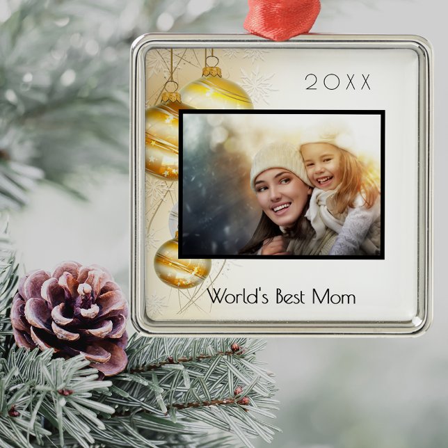 Weihnachten der schönsten Mama der Welt Ornament Aus Metall (Von Creator hochgeladen)