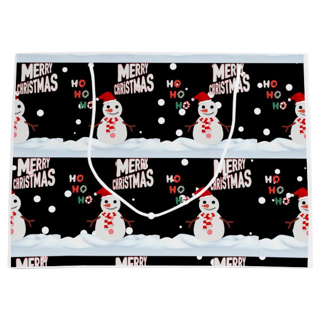 Weihnachten Der Snowman Große Geschenktasche Geschenktüte (Vorderseite)