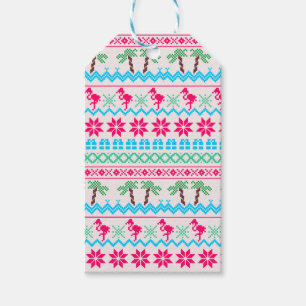 Weihnachten Der tropische Flamingo Geschenkanhänger