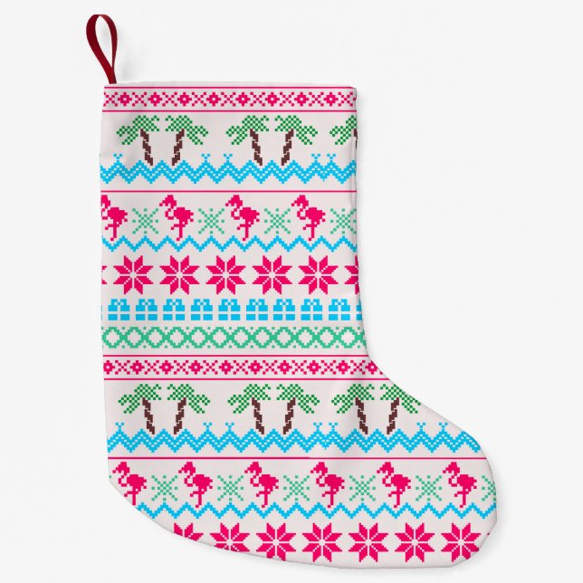 Weihnachten Der tropische Flamingo Kleiner Weihnachtsstrumpf (Vorderseite)