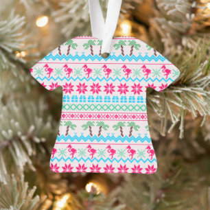 Weihnachten Der tropische Flamingo Ornament