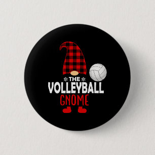 Weihnachten der Volleyball-Gnome-Familie Button