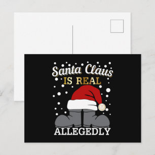 Weihnachten - Der Weihnachtsmann ist angeblich ech Postkarte
