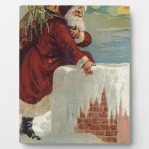 Weihnachten - Der Weihnachtsmann kommt den Schorns Fotoplatte