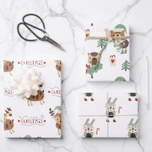 Weihnachten der Whimsical Forest Animals Geschenkpapier Set