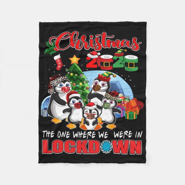 Weihnachten der, wo wir in Lockdown Pingui waren Fleecedecke (Vorderseite)