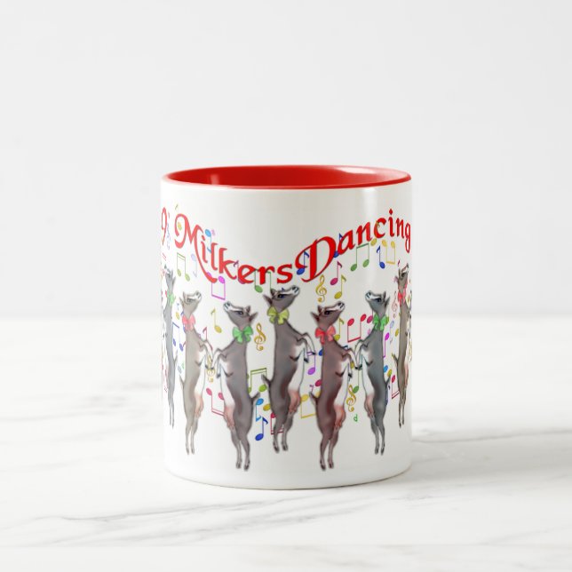Weihnachten der Ziege 9 Milkers Tanzen Tasse (Mittel)