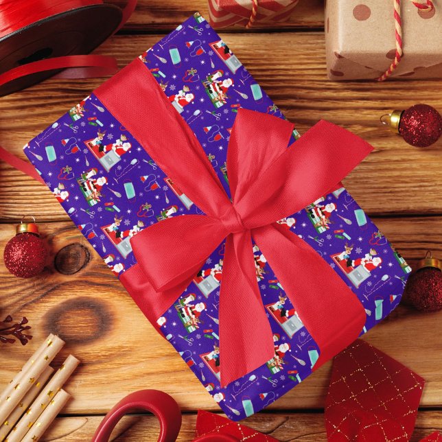 Weihnachten des Arztes mit dem Weihnachtsmann Geschenkpapier (Von Creator hochgeladen)
