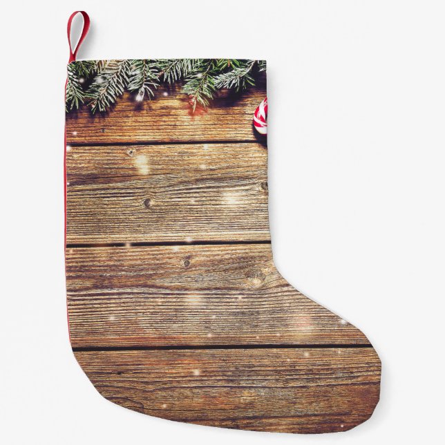 Weihnachten des Baumes: dunkles Holz Kleiner Weihnachtsstrumpf (Vorderseite)
