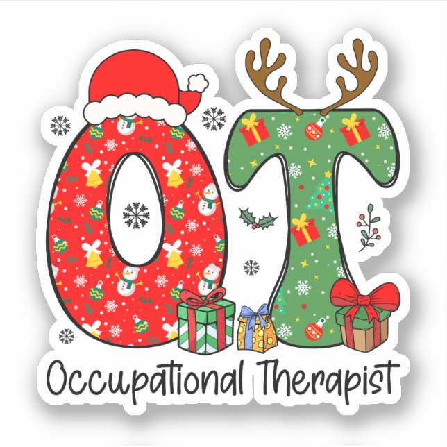 Weihnachten des Berufstherapeuten, OT OTA Weihnach Aufkleber (Vorderseite)